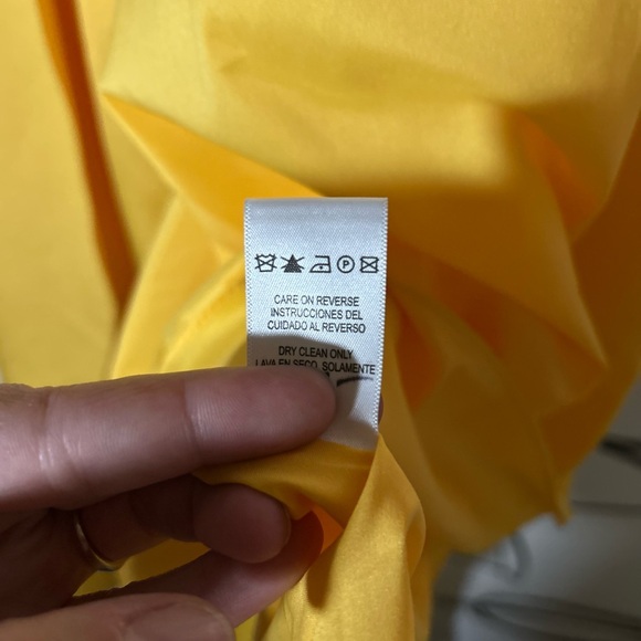 Zac Posen Strapless Yellow Satin Gown, Tulip Like Skirt, Flawed, Size 12 - Picture 14 of 17